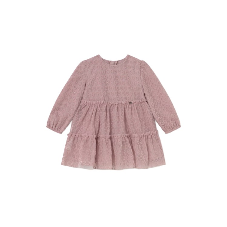 MAYORAL Abito rosa in tulle a balze neonata