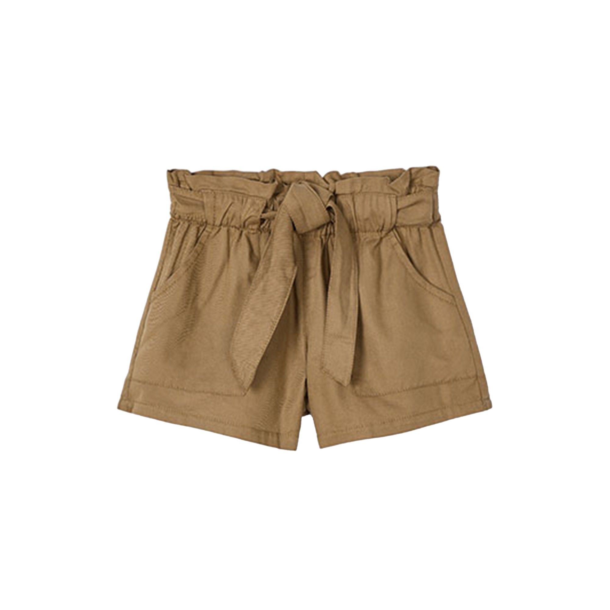 MAYORAL Shorts caramello con vita elasticizzata e cintura bambina