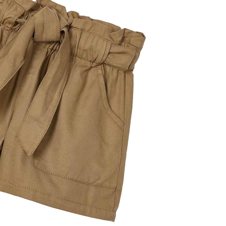 MAYORAL Shorts caramello con vita elasticizzata e cintura bambina