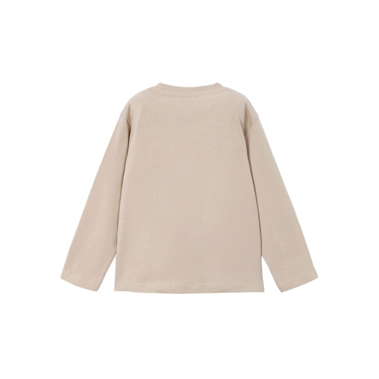 MAYORAL T-shirt beige a maniche lunghe con stampa bambino