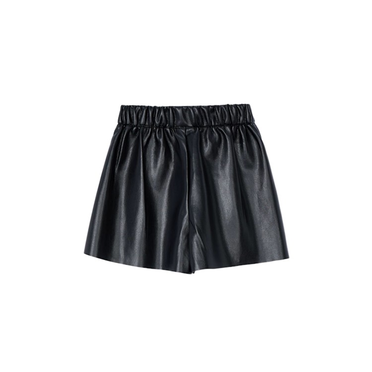 MAYORAL Bermuda corto nero in similpelle bambina