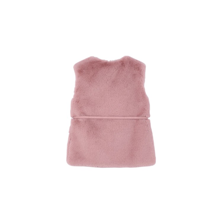 MAYORAL Gilet rosa pellicciotto con cintura bambina