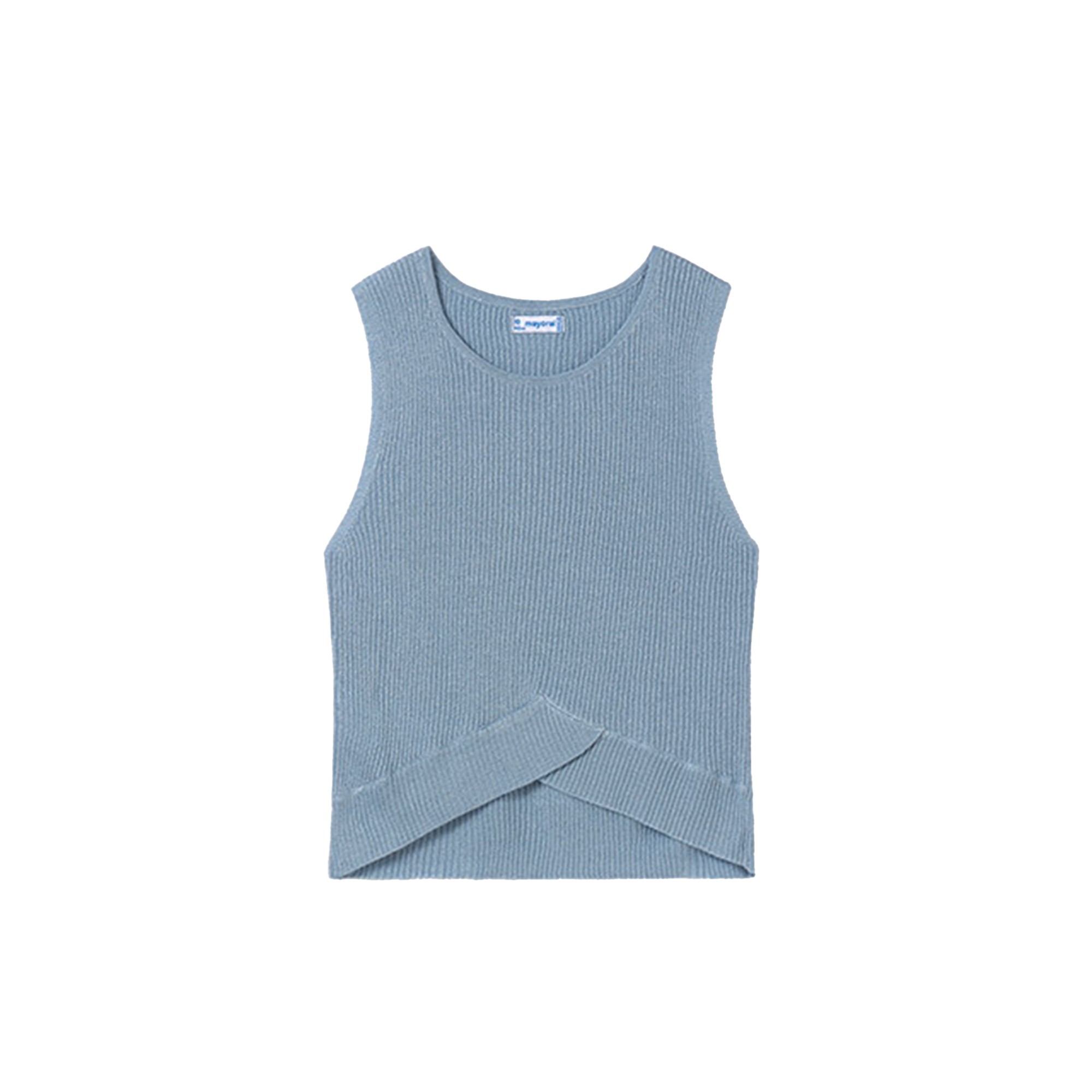 MAYORAL Top celeste tricot incrociato bambina
