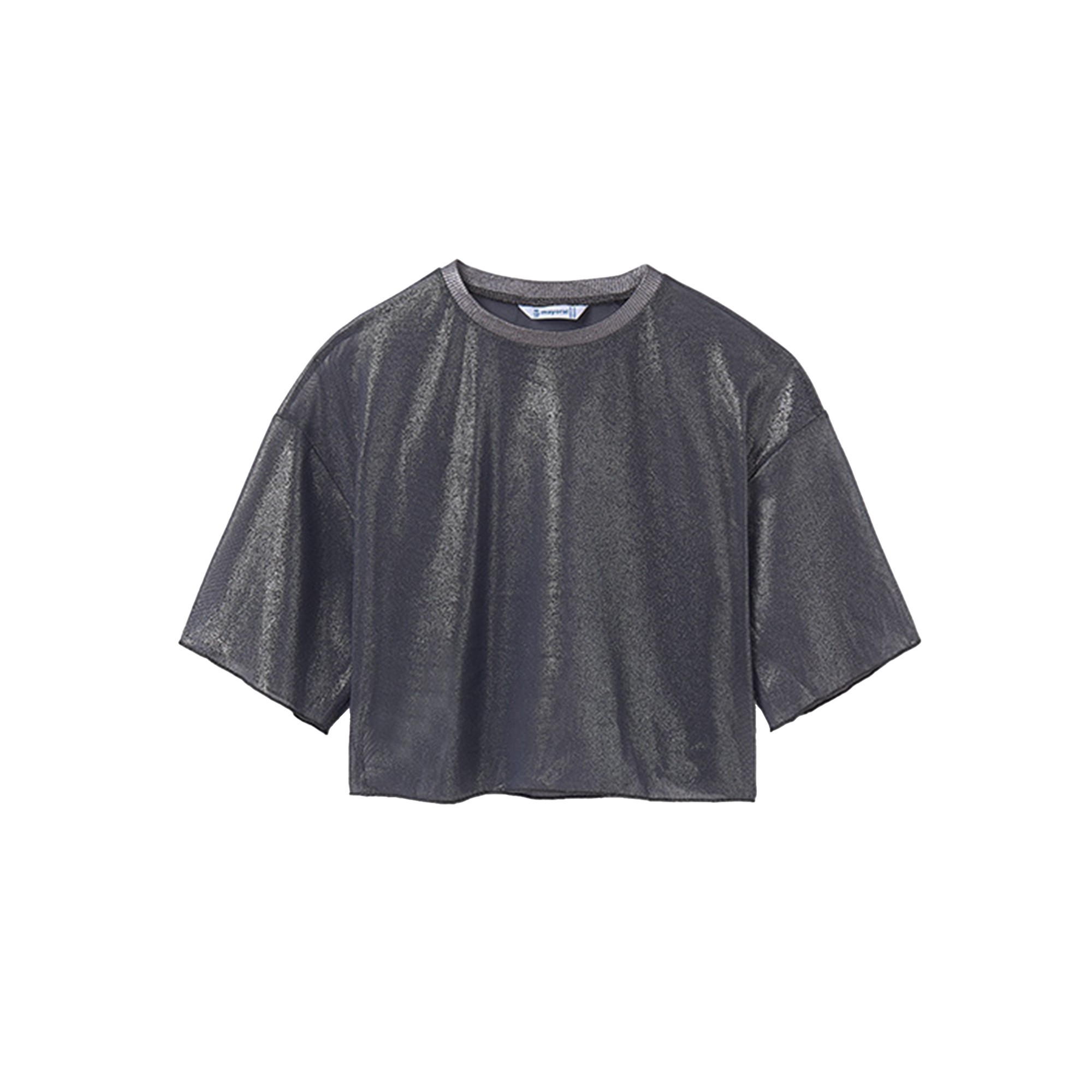 MAYORAL Set antracite top e t-shirt spalmata bambina