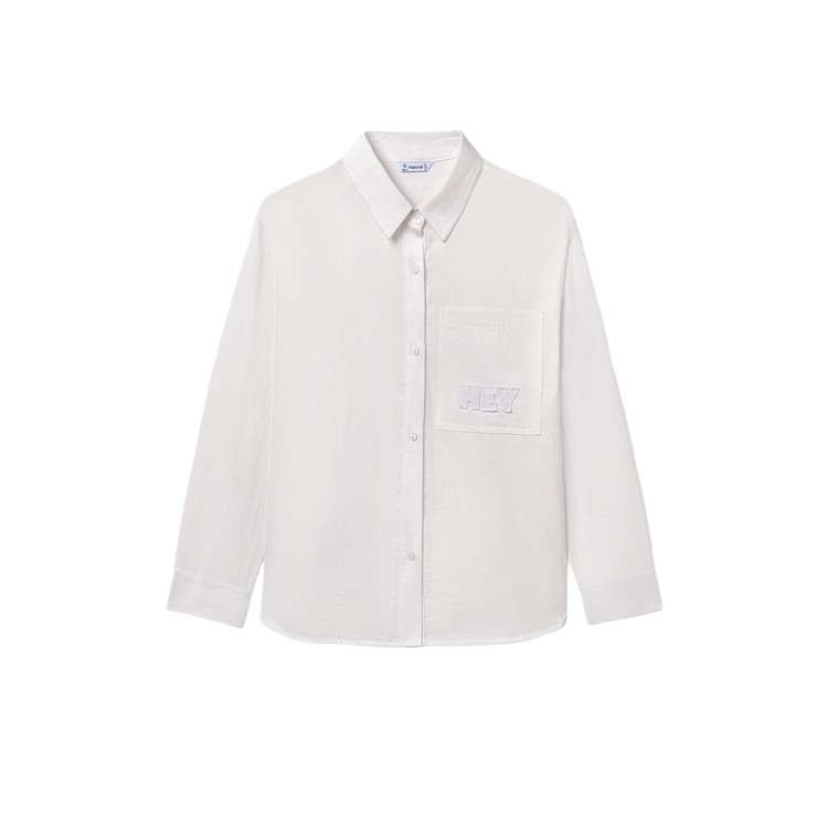 MAYORAL Camicia bianca con patch bambina