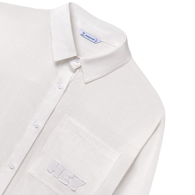 MAYORAL Camicia bianca con patch bambina