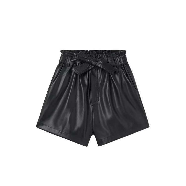 MAYORAL Shorts neri in similpelle bambina