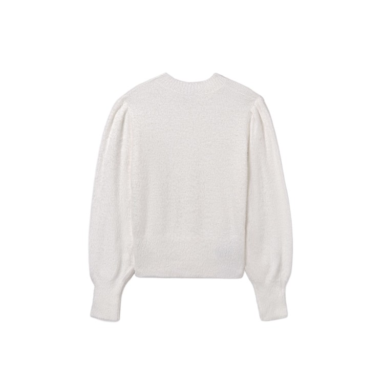 MAYORAL Maglione bianco pellicciotto bambina