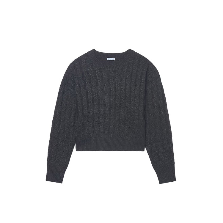 MAYORAL Maglione nero a trecce bambina