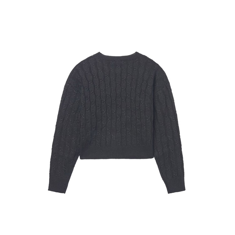 MAYORAL Maglione nero a trecce bambina