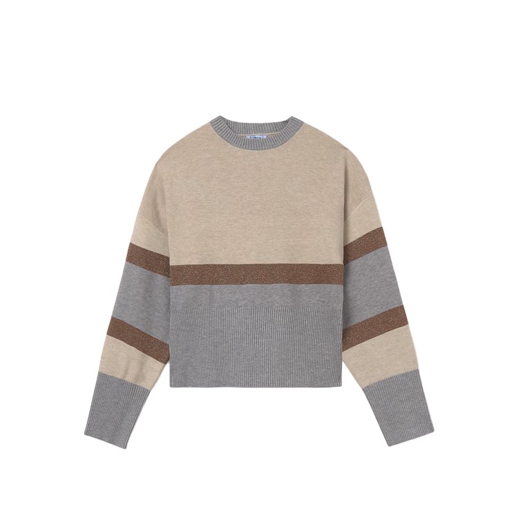 MAYORAL Maglione beige e grigio bambina