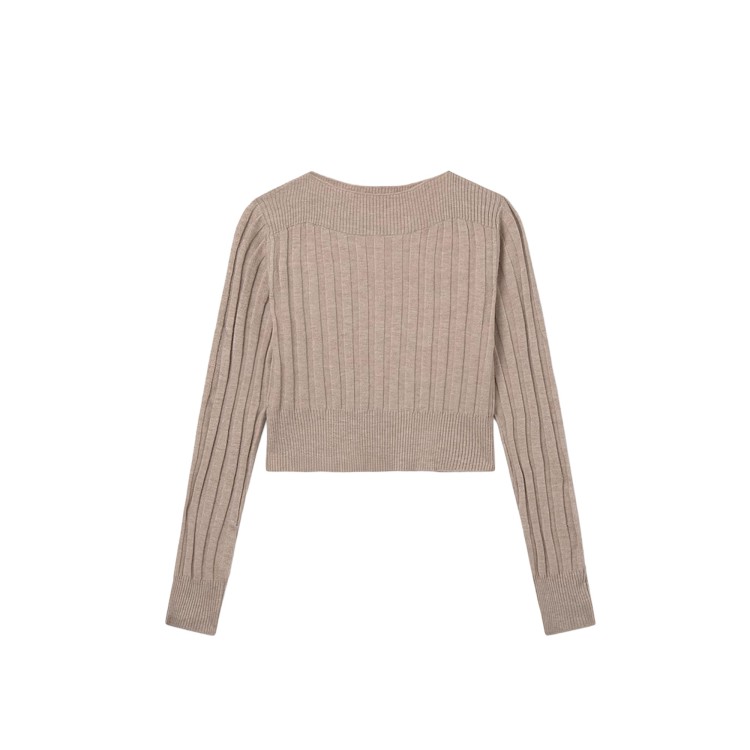 MAYORAL Maglione beige canalé bambina