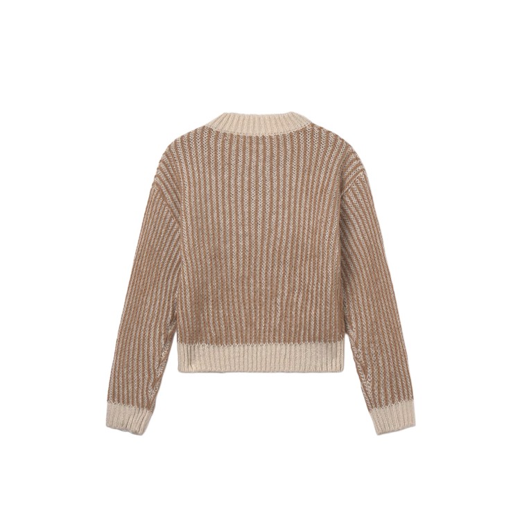 MAYORAL Maglione a righe caramello bambina