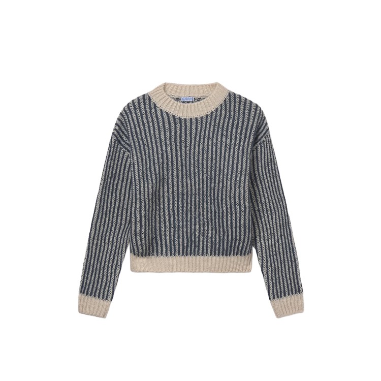 MAYORAL Maglione a righe petrolio bambina