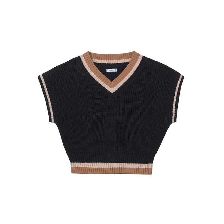 MAYORAL Gilet nero in maglia bambina