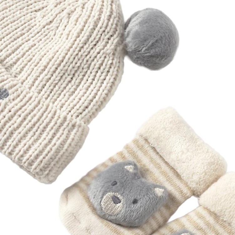 MAYORAL NEWBORN Set panna cappello e calzini neonati