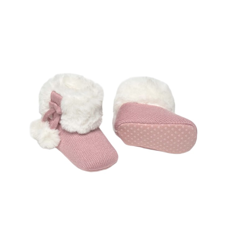 MAYORAL NEWBORN Stivaletti rosa in maglia neonata