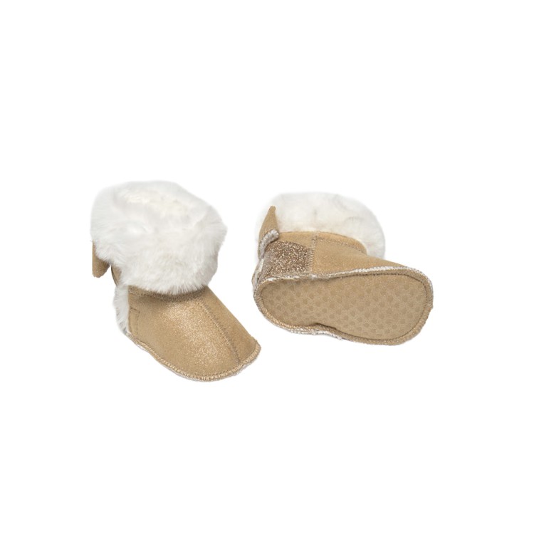 MAYORAL NEWBORN Stivaletti beige con pellicciotto neonata
