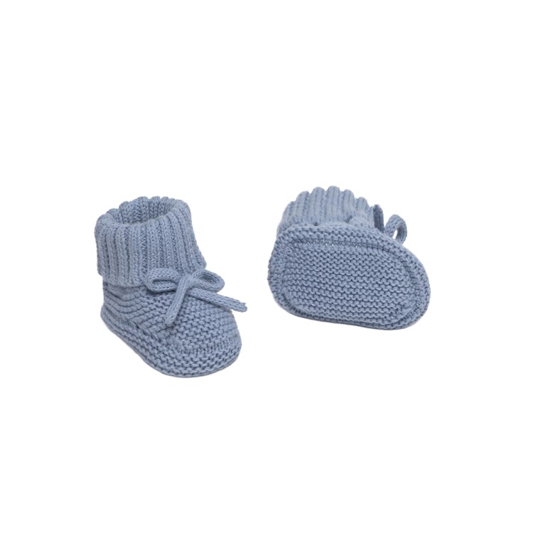 MAYORAL NEWBORN Scarpine azzurre tricot neonati