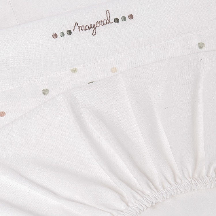 MAYORAL NEWBORN Set lenzuolo culla con ricami salvia neonati