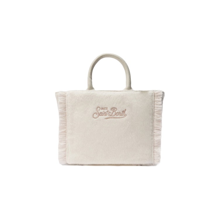 SAINT BARTH Borsa Vanity Mini misto lana panna bambina