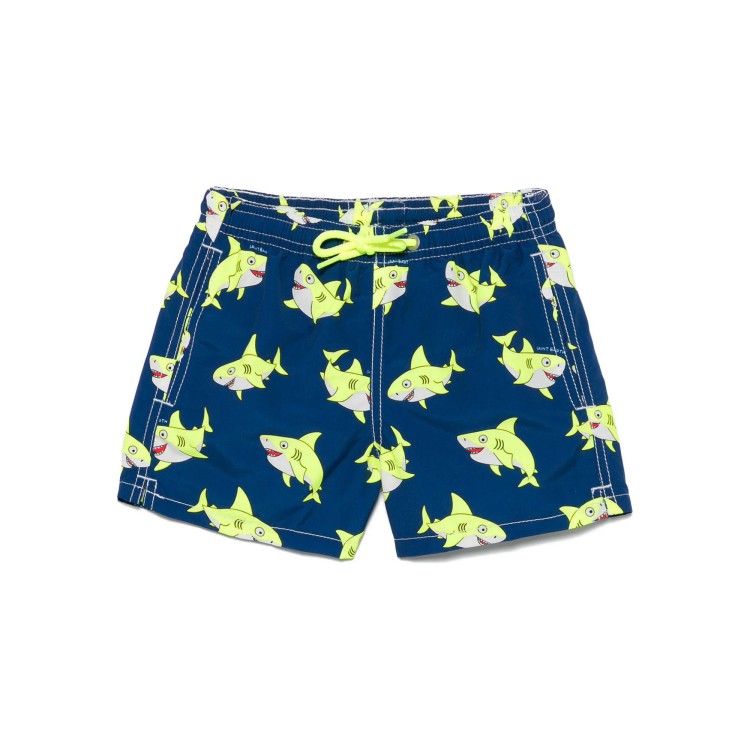 SAINT BARTH Costume blu stampato con squali bambino