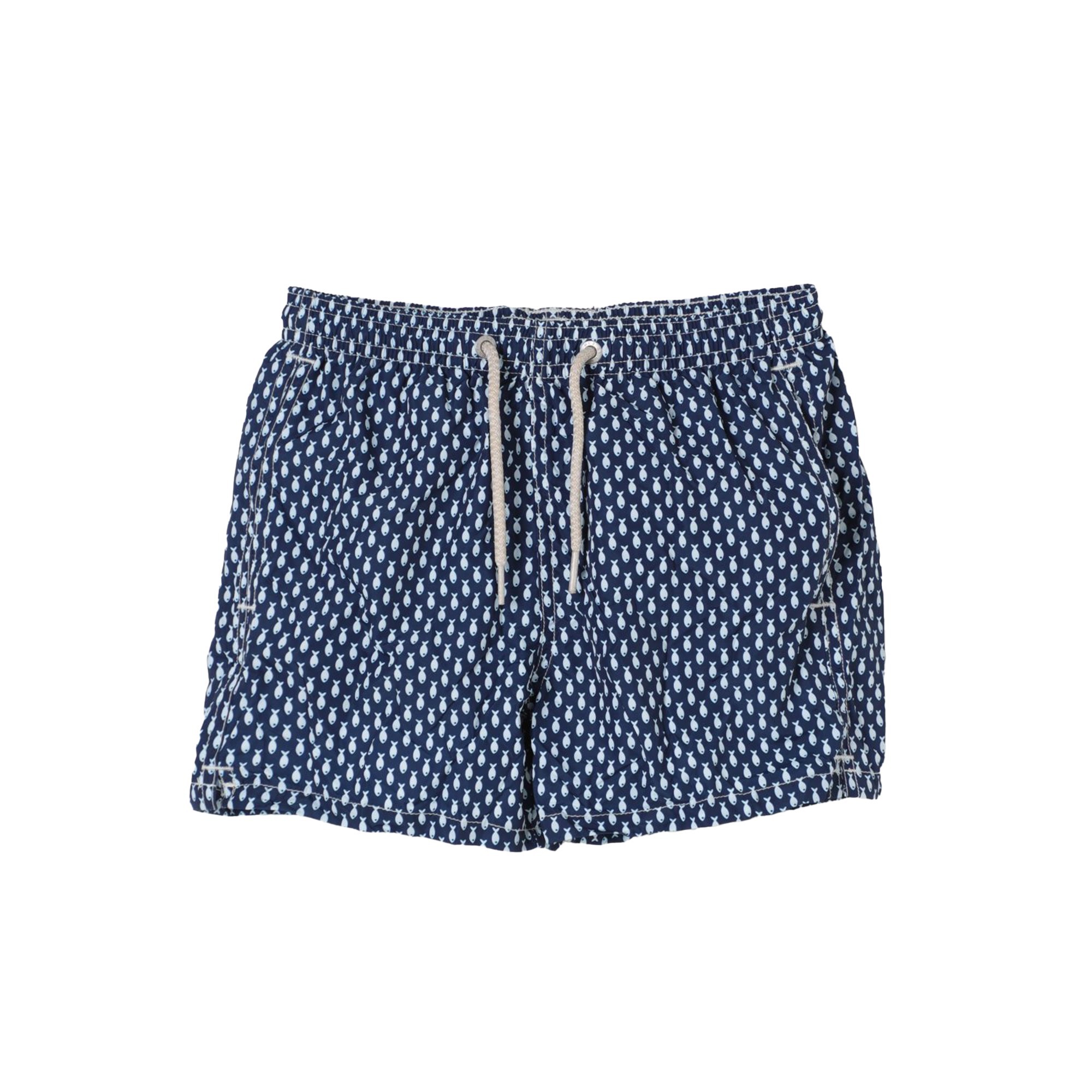 SAINT BARTH Costume blu con motivo a contrasto all-over bambino