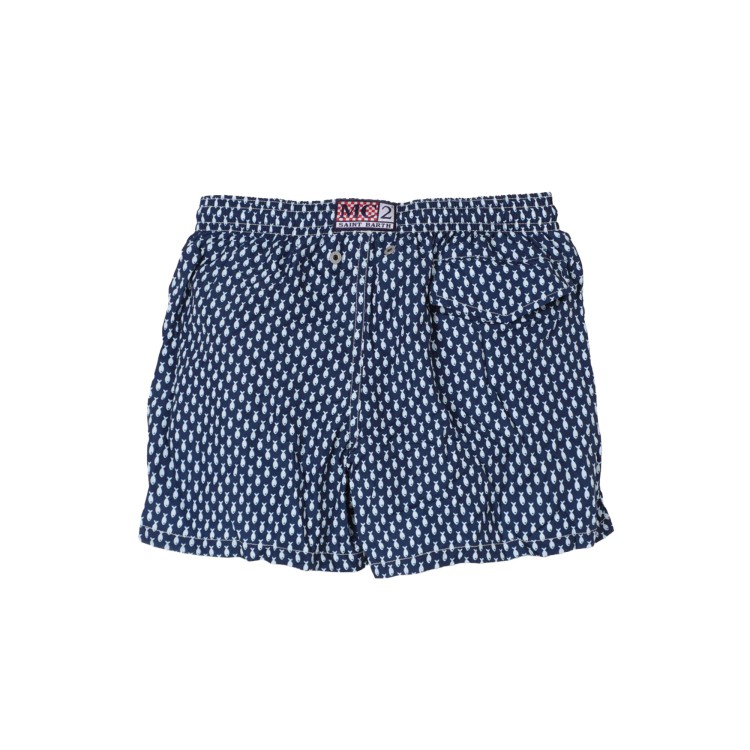 SAINT BARTH Costume blu con motivo a contrasto all-over bambino