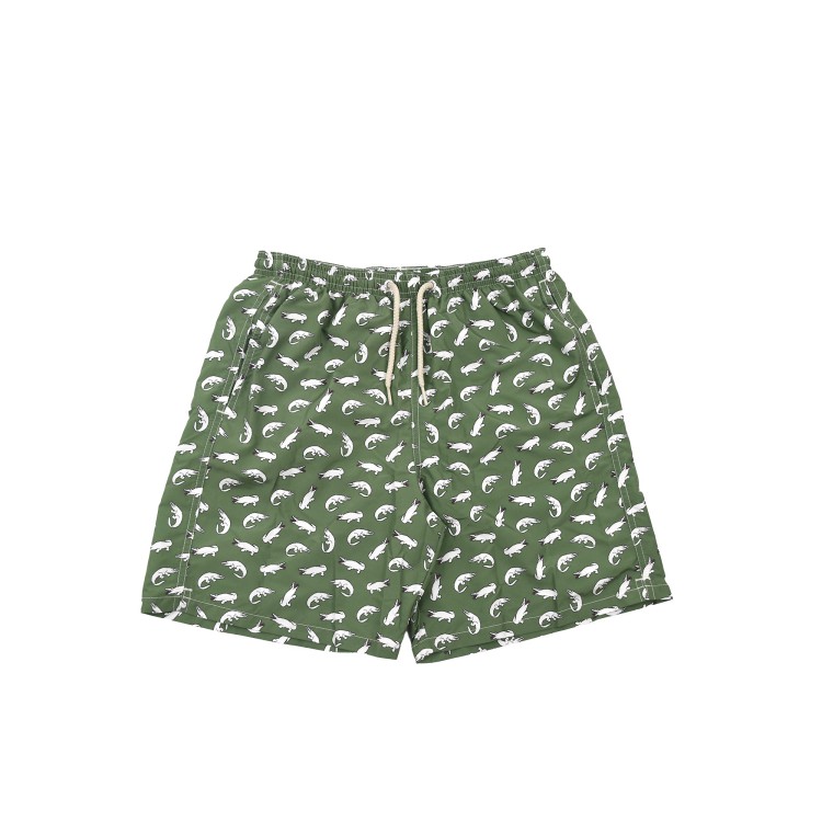 SAINT BARTH Costume verde con alligatori all-over bambino