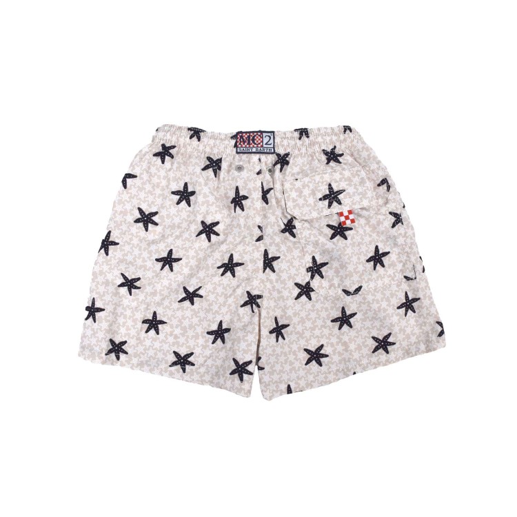 SAINT BARTH Costume panna con stelle marine velvet bambino