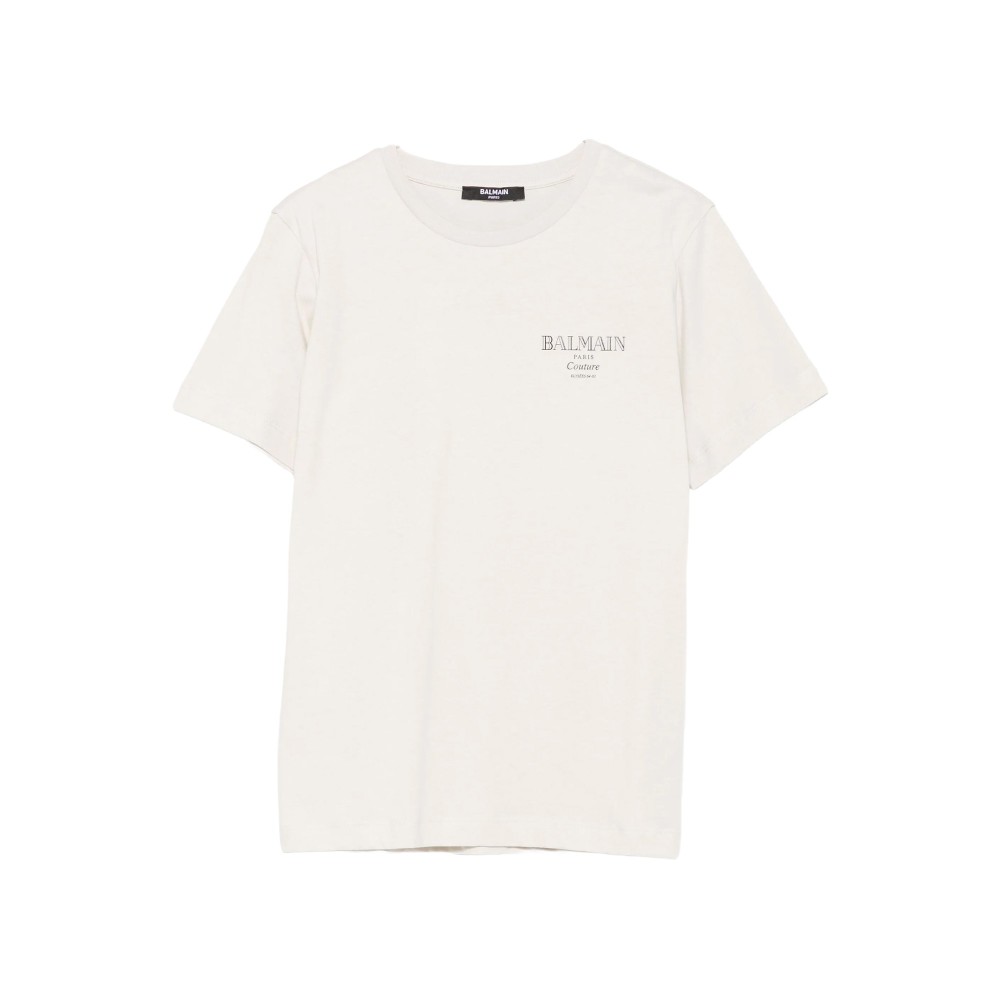 BALMAIN T-shirt beige con...