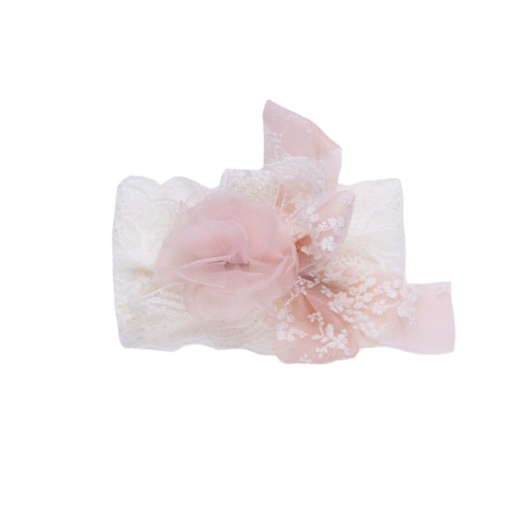 MARLU' Fascetta bianca e rosa neonata