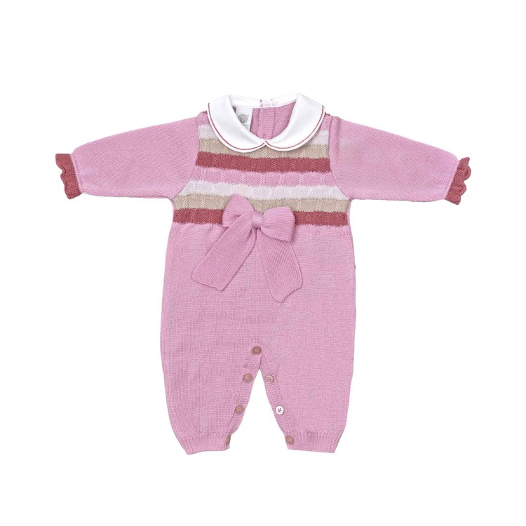 MARLU' Tutina marsala e fucsia neonata