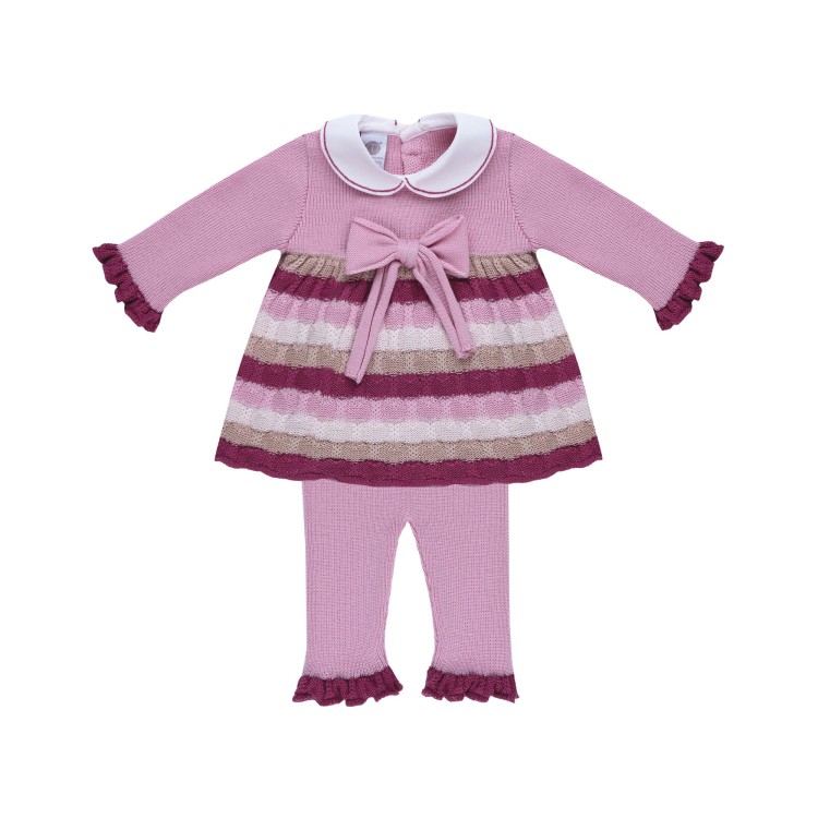 MARLU' Set 2 pezzi marsala e ciclamino neonata