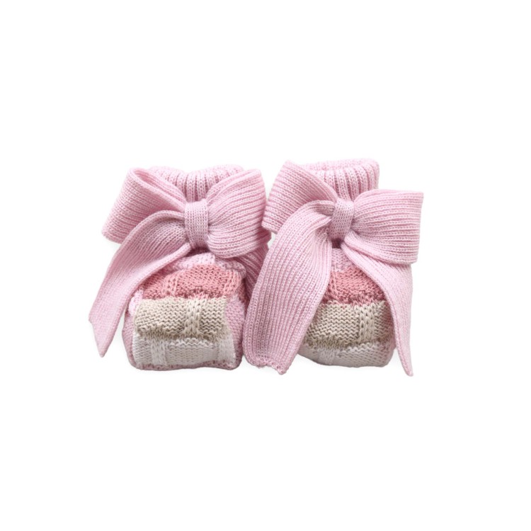 MARLU' Scarpine marsala con fiocco neonata