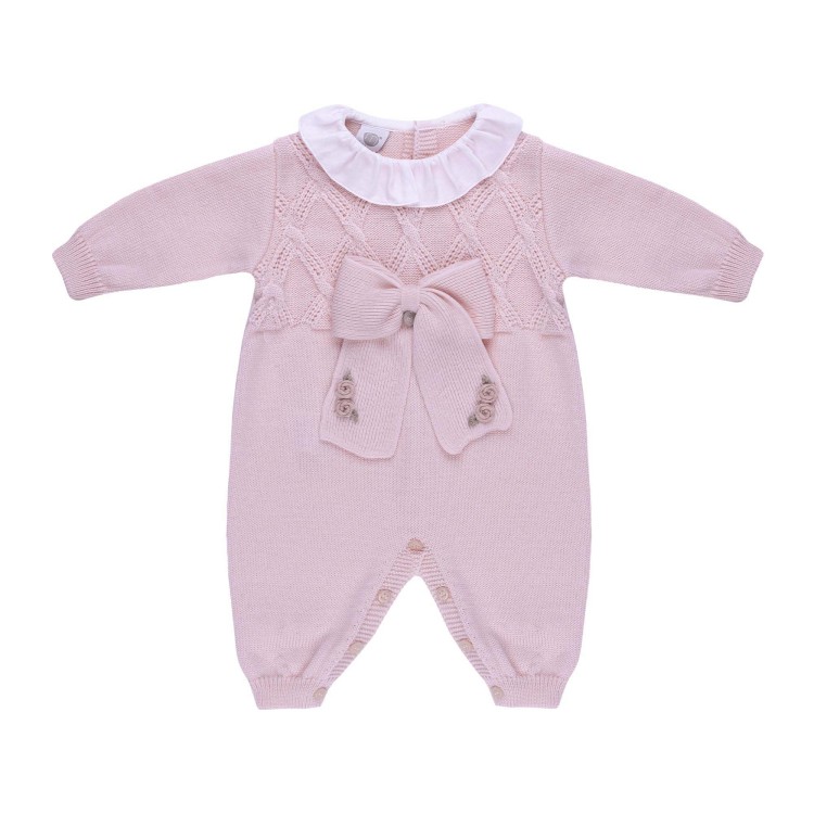 MARLU' Tutina rosa con ricami neonata