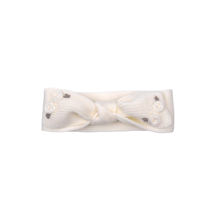 MARLU' Fascetta bianca con fiocco neonata