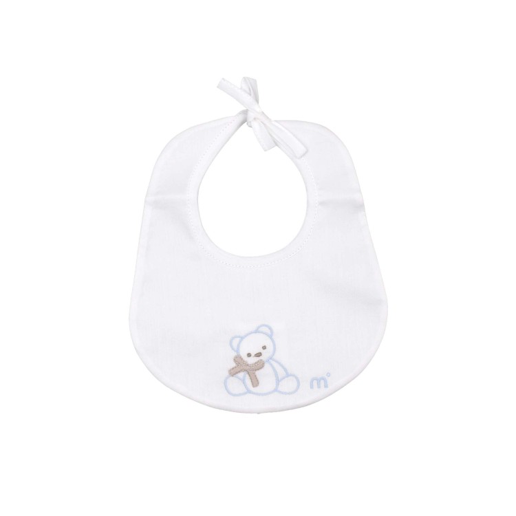 MARLU' Bavetta bianca con orsetto cielo neonato