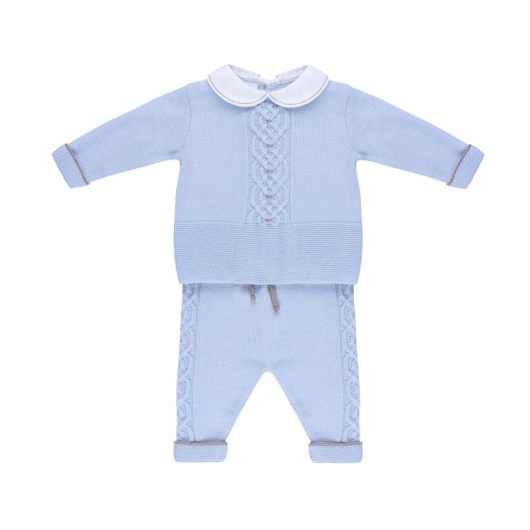 MARLU' Set 2 pezzi celeste e tortora neonato