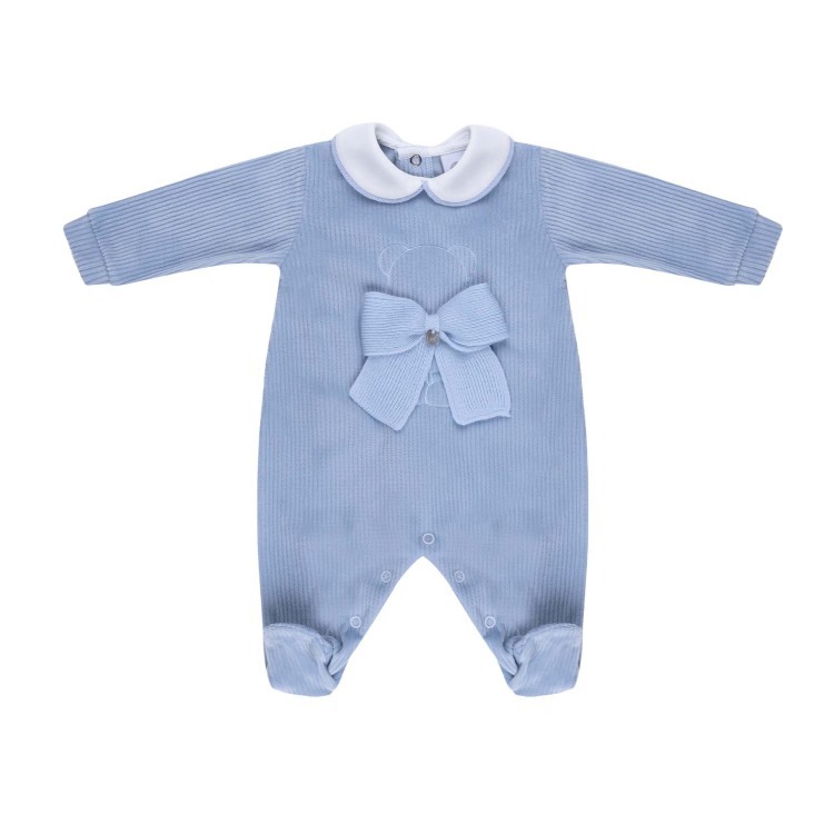 MARLU' Tutina celeste con fiocco neonato