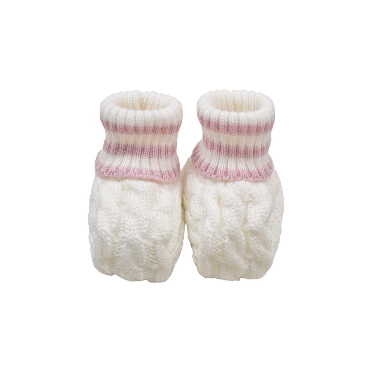 MARLU' Scarpine bianche e marsala neonata