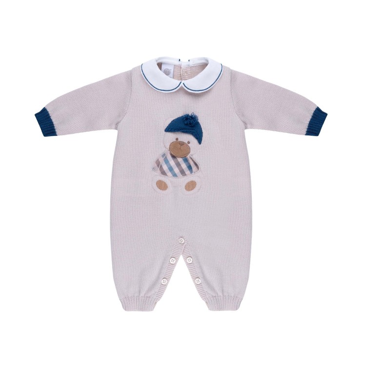 MARLU' Tutina beige con orsetto neonato