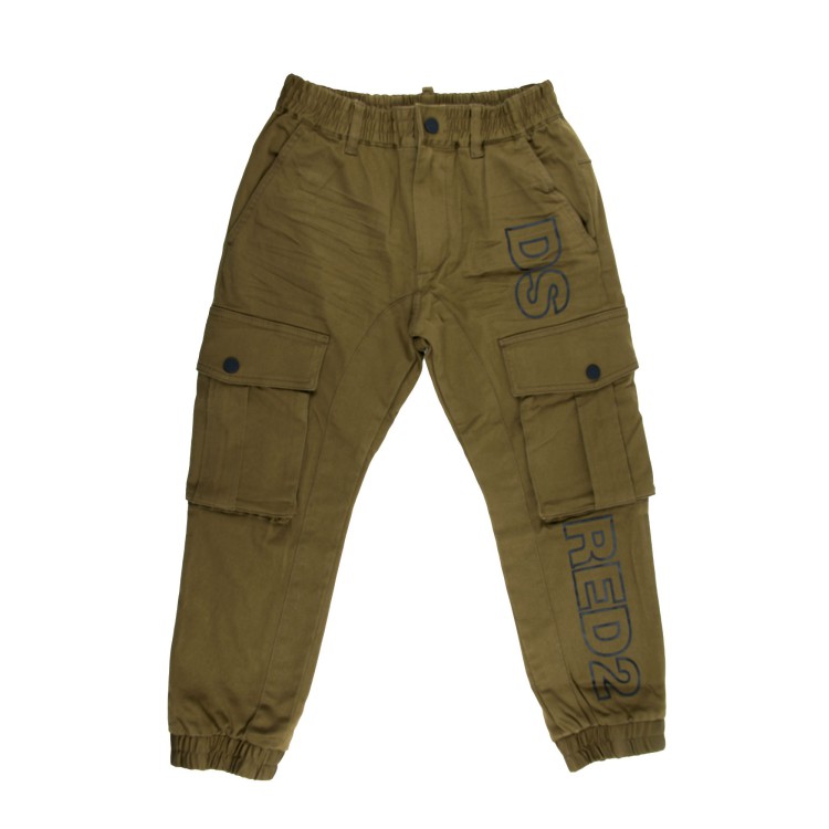 DSQUARED Pantalone cargo verdone ragazzo