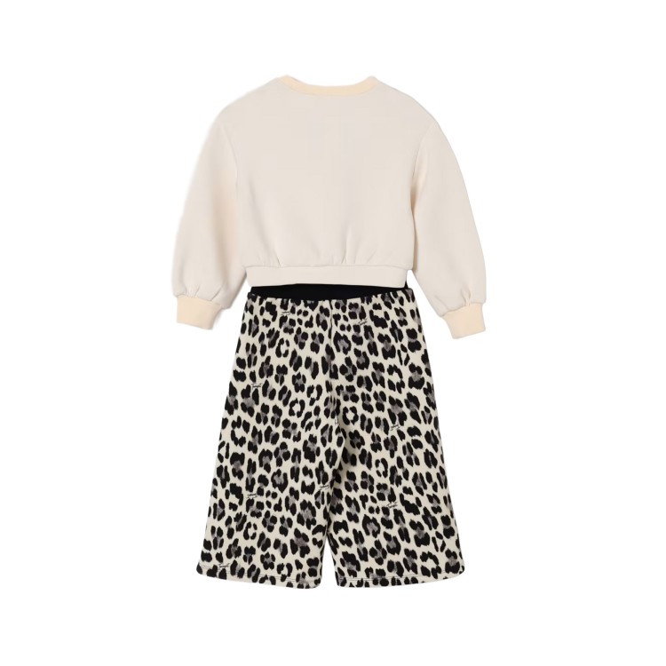 TWIN-SET Tuta leopardata felpa e pantalone bambina
