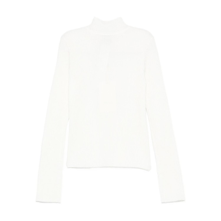 TWIN-SET Lupetto bianco in maglia a costine bambina