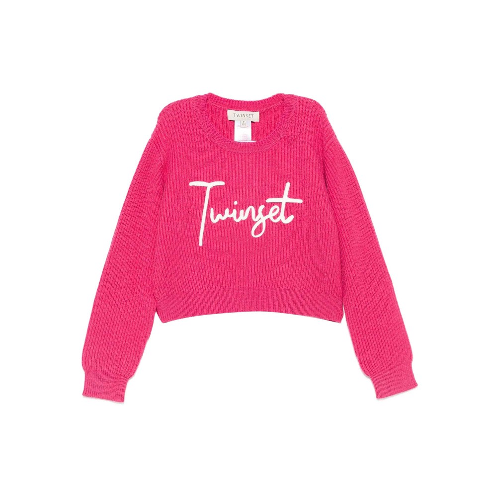 TWIN-SET Maglione fucsia a...