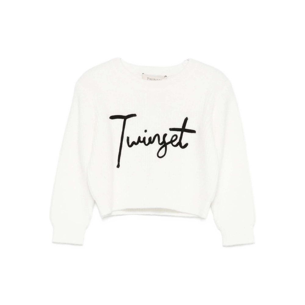 TWIN-SET Maglione bianco a...