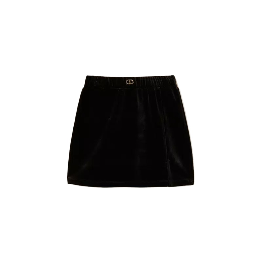 TWIN-SET Minigonna nera in...