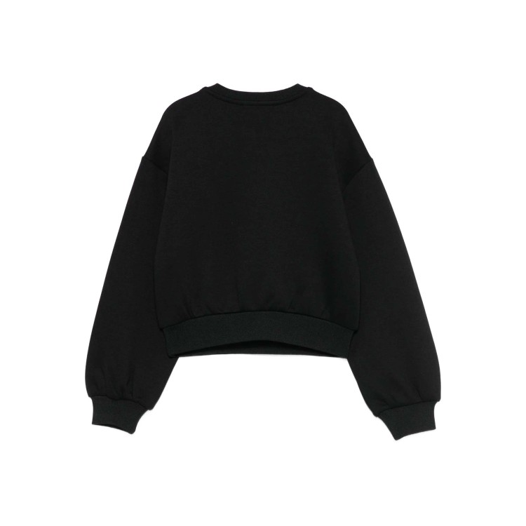 TWIN-SET Felpa nera con logo goffrato bambina