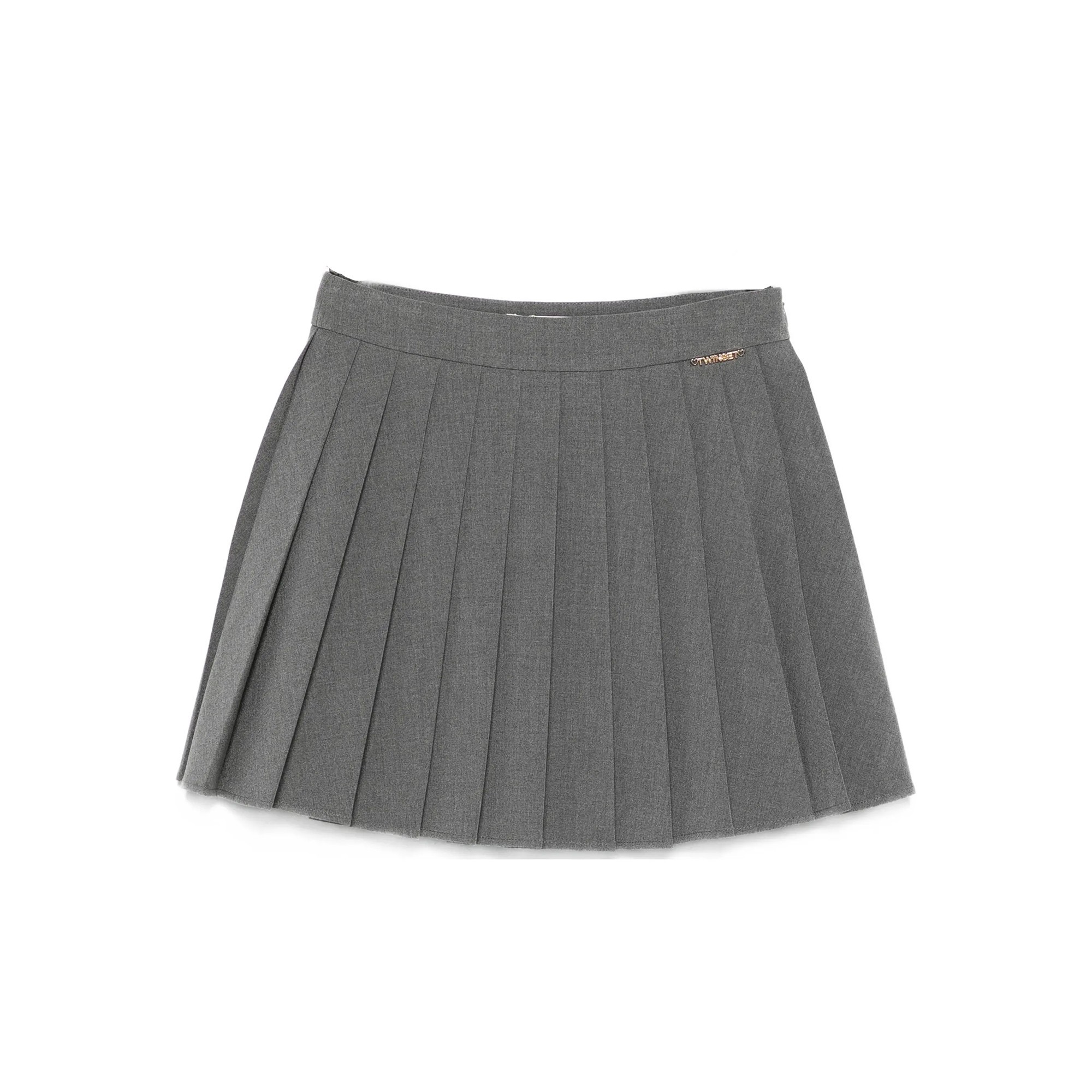 TWIN-SET Gonna grigia in flanella bambina